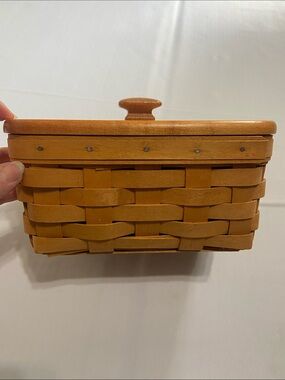 Longaberger Vintage Address Basket with Lid Signed 1999